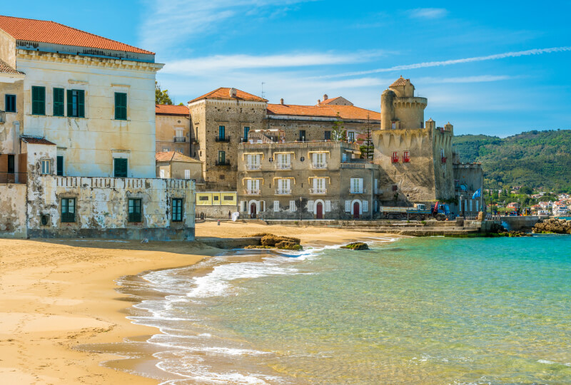 Beach in the beautiful village of Santa Maria di Castellabate, Cilento, Campania, southern Italy.