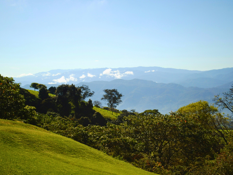 costa rica area guide mountains and greenery beneath blue sky