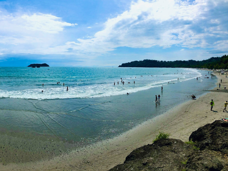 costa rica sandy beach and sea