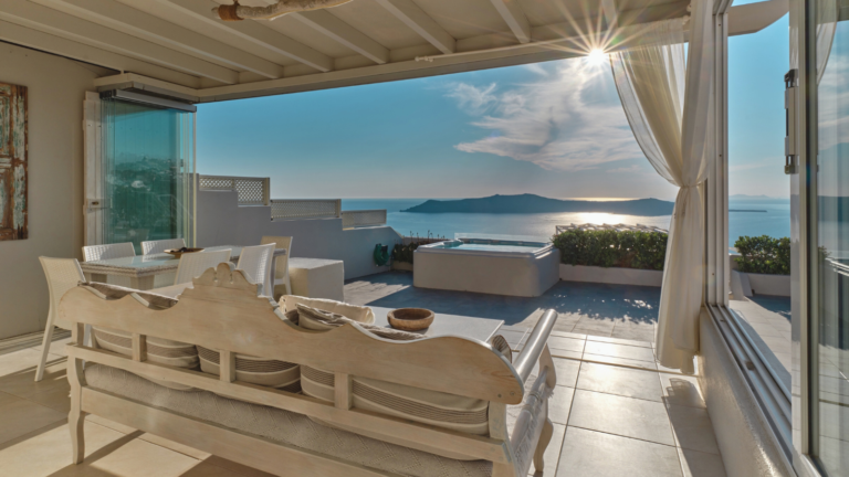 Firostefani Santorini Caldera Villa View exterior terrace & seaview