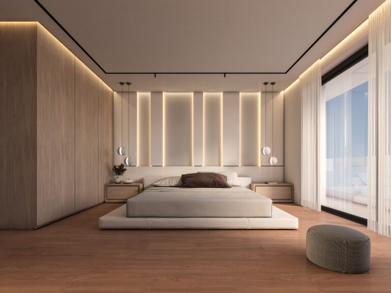 Master bedroom Mystra Glyfada luxury apartment Athens